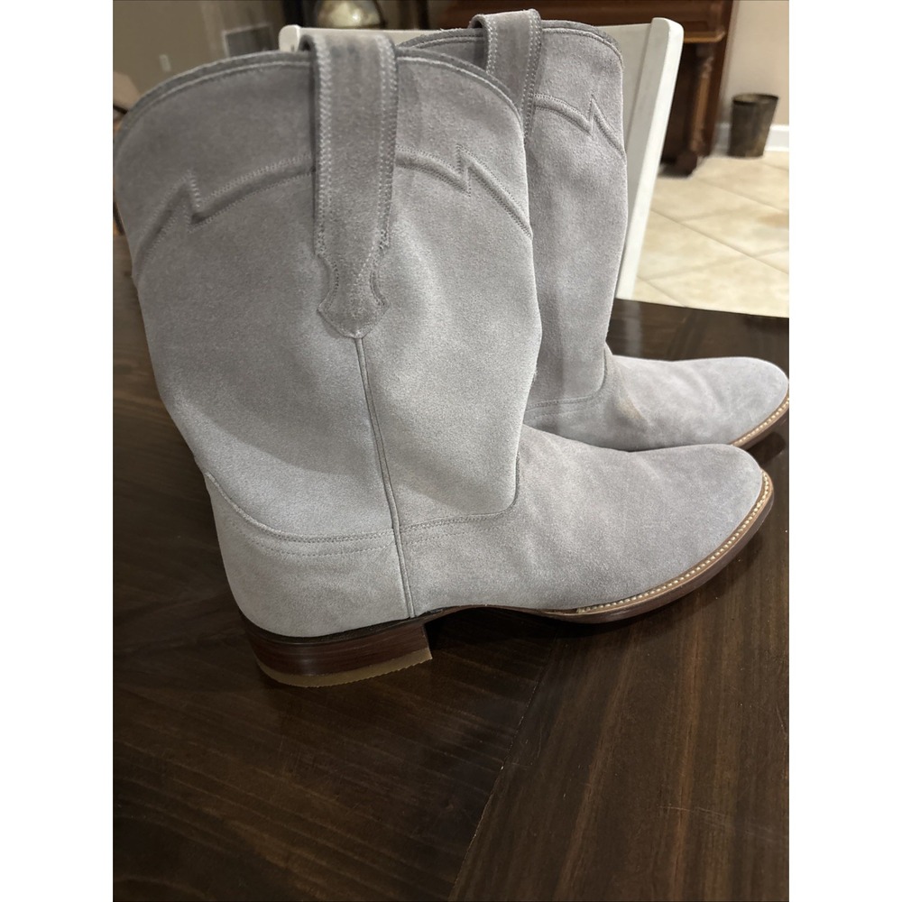 CUERO DESIGNED IN HOUSTON SZ 12 Men LEATHER GRAY SUEDE Cowboy